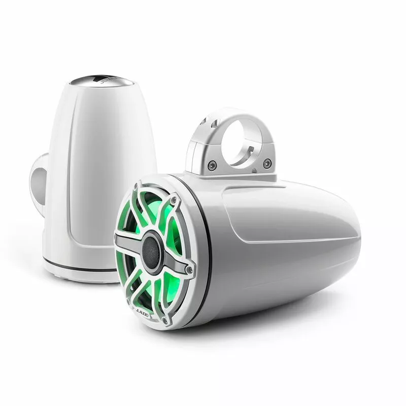 JL AUDIO M6-770ETXv3-Gw-S-GwGw-i 7.7" Enclosed Marine Coaxial Speaker System, Gloss White, White Sport Grille with RGB LED Lighting 4 JL AUDIO M6-770ETXv3-Gw-S-GwGw-i 7.7" Enclosed Marine Coaxial Speaker System, Gloss White, White Sport Grille with RGB LED Lighting - Image 2