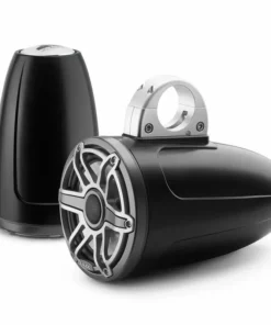 JL AUDIO M6-770ETXv3-Sb-S-GmTi 7.7" Enclosed Marine Coaxial Speaker System, Satin Black, Gunmetal and Titanium Sport Grille