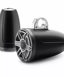 JL AUDIO M6-880ETXv3-Sb-S-GmTi 8.8" Enclosed Marine Coaxial Speaker System, Satin Black, Gunmetal and Titanium Sport Grille