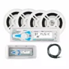 DUAL MXCP494BTS Marine Digital Media and Bluetooth Receiver Package with 4 Speakers and Splash Guard
