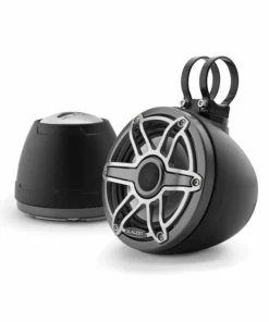 JL AUDIO M6-650VEX-Mb-S-GmTi 6.5" Enclosed Coaxial Speakers, Matte Black Enclosure, Gunmetal Trim Ring, Titanium Sport Grille